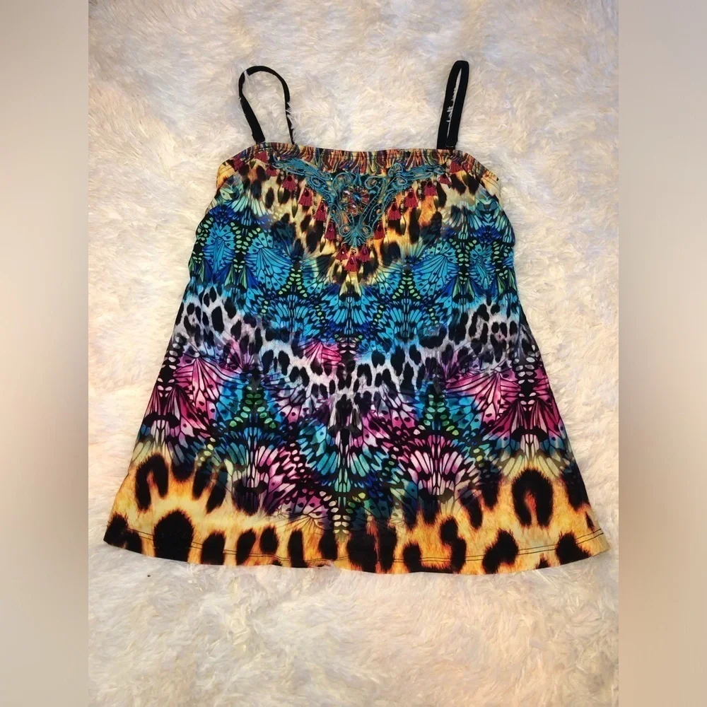 Colorful Butterfly print tankini